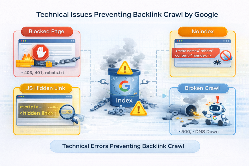 technical issues preventing backlink crawl google