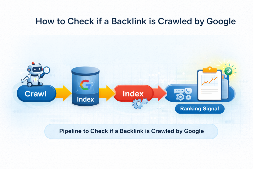 how to check if a backlink is crawled by google pipeline