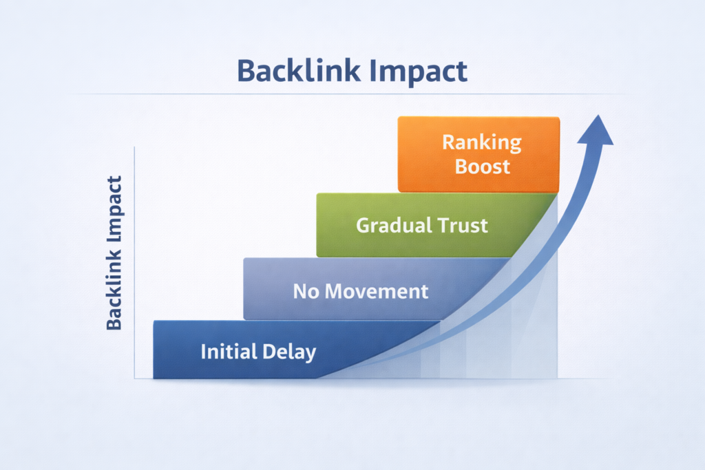 how long before backlinks affect ranking crawl index evaluate trust and ranking process diagram