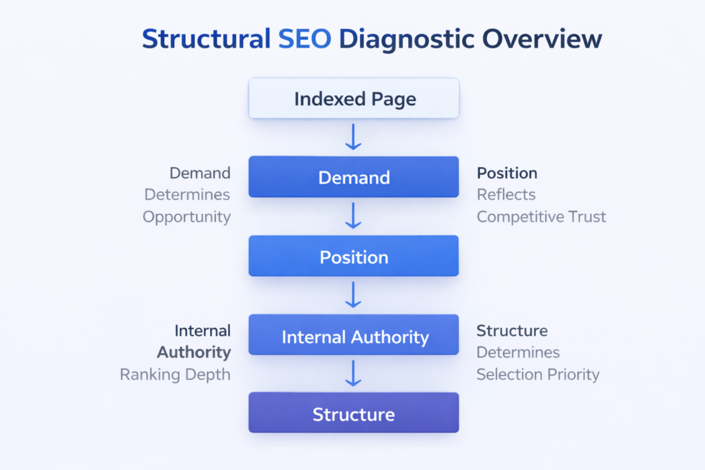seo diagnostic framework for page indexed but no impressions