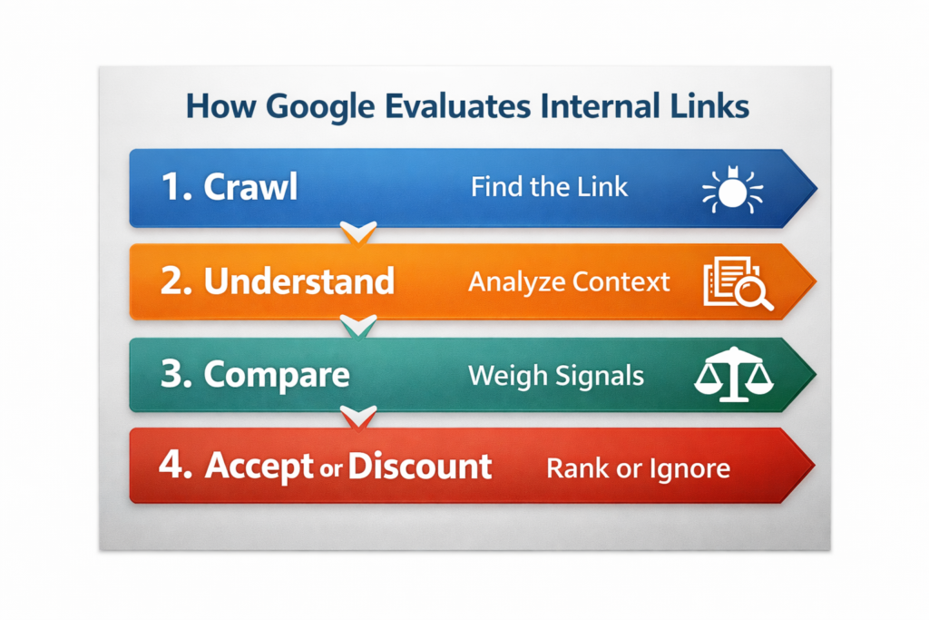 internal links not improving ranking how google evaluates internal links process