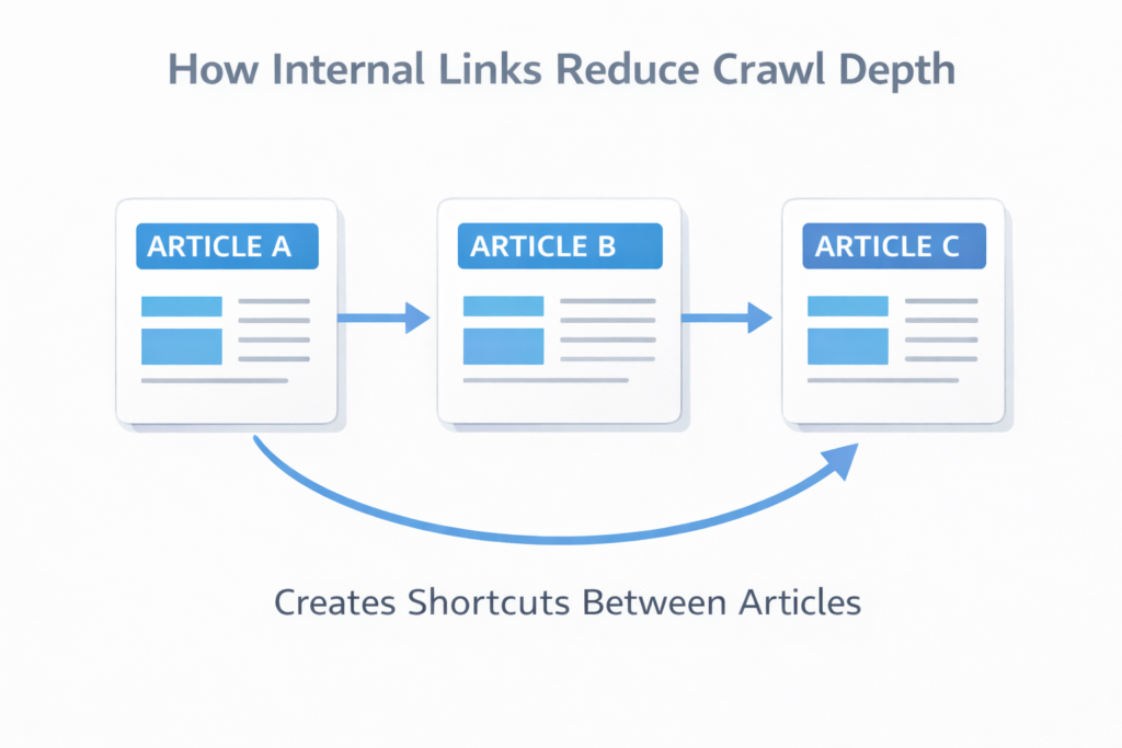 internal links reduce crawl depth between pages seo structure