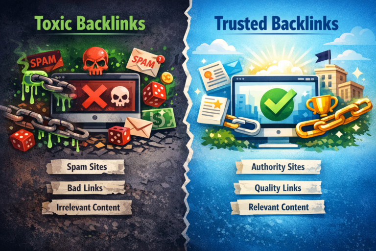 Do toxic backlinks hurt small websites comparison between toxic backlinks and trusted backlinks
