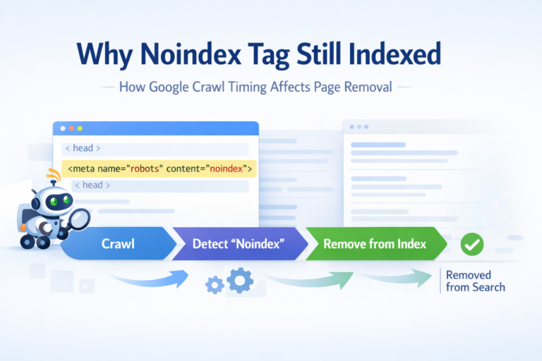 why noindex tag still indexed google crawl detect noindex indexing process diagram