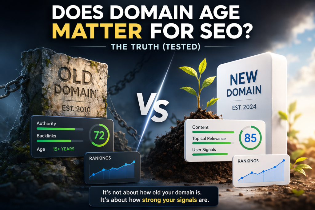 Does domain age matter for SEO comparison between old and new domain ranking signals