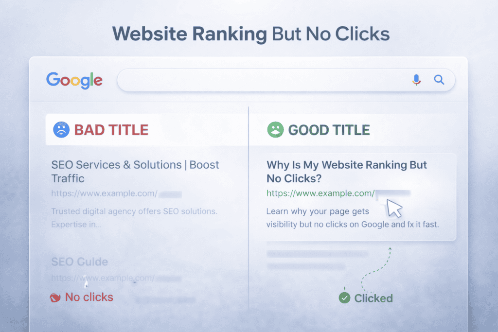 website ranking but no clicks serp comparison good vs bad title